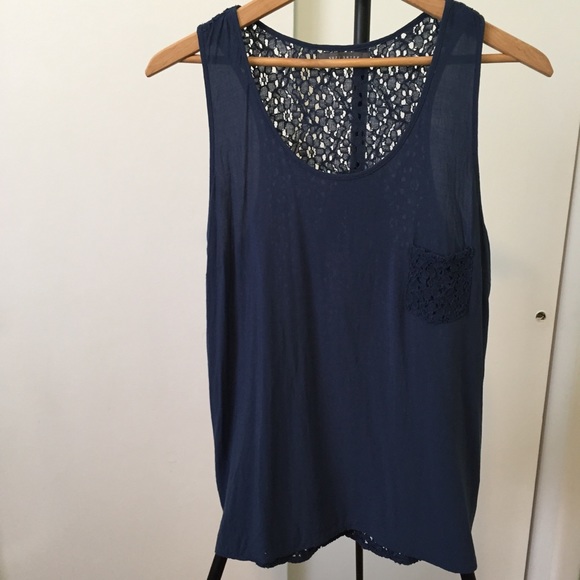 Suzy Shier Tops - 🌈3/20 Suzy Shier sheer blue cotton lace back top